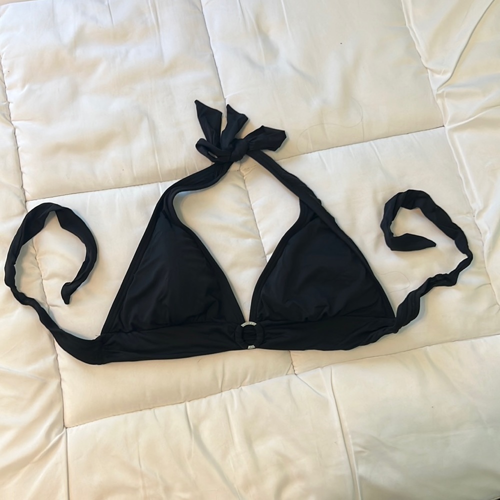 Michael Kors Black Tie Bathing Suit Top